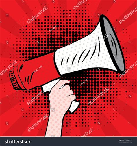 Pop Art Megaphone Design Loudspeaker Vector Stock Vector (Royalty Free ...