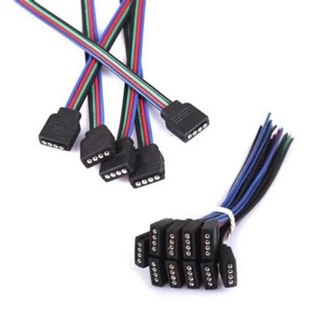 Купить 5 шт./лот 10 см в RGB 4 контакта разъем провода кабель для 5050 ...