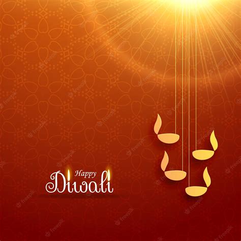 Premium Vector Hindu Diwali Festival Greeting Card Design With