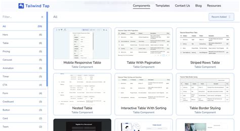 Tailwindtap React Components Tailkits