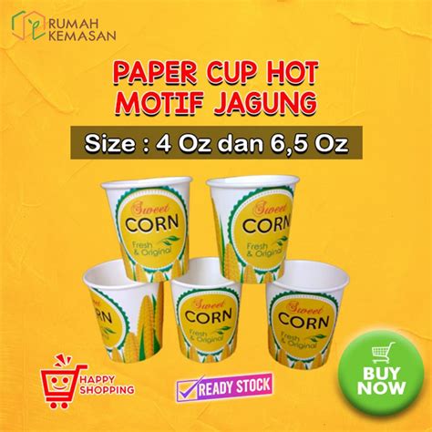 Paper Cup Hot Motif Jagung Rumahkemasan Co Id Kemasan Kemasan Produk Packaging Makanan