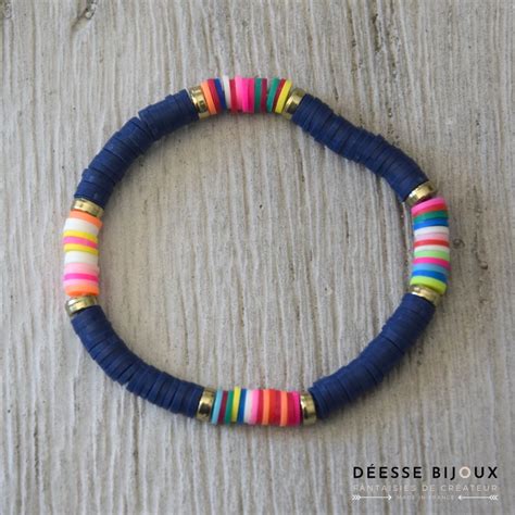 Bracelet En Perles Heishi De Plusieurs Couleurs élastique Etsy France