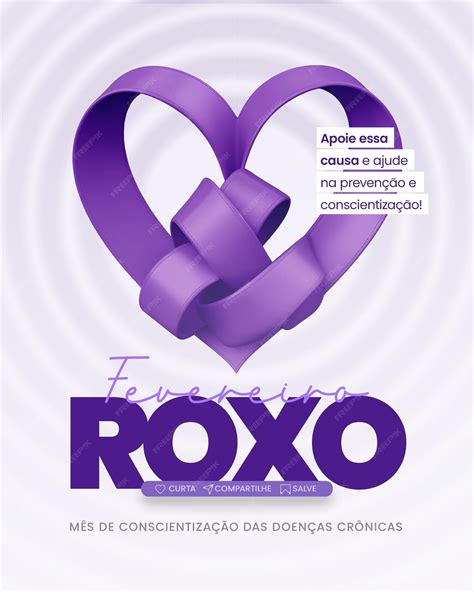 Premium Psd Campanha Fevereiro Roxo Social Media Purple February