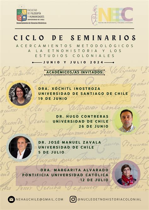 Ciclo De Seminarios Acercamientos Metodol Gicos A La Etnohistoria Y