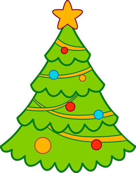 Weihnachtskarikaturen Clipart Weihnachtsbaum Vektor Illustration