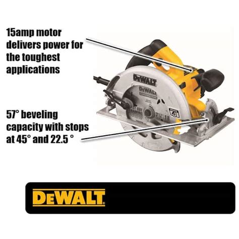 Dewalt 15 Amp 7 1 4 Lightweight Circular Saw With Electric Brake Dwe575sb The Home Depot