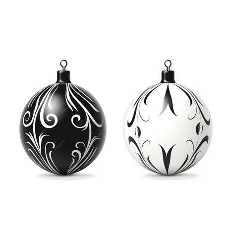 Premium AI Image | Two black and white christmas ornaments on a white ...