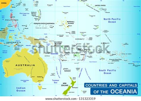 Countries Capitals Oceania Stock Vector (Royalty Free) 131323319