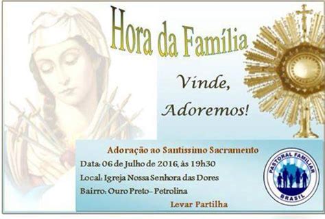 Igreja Católica de Rajada Hora família acontecerá na Paróquia Nossa