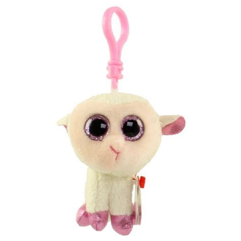 Ty Beanie Boos Twinkle The Lamb Glitter Eyes Plastic Key Clip 3