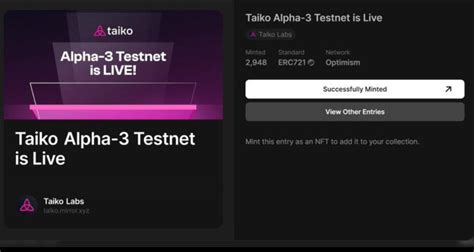 Lab On Twitter Nft Mirrorhttps Taiko Mirror Xyz