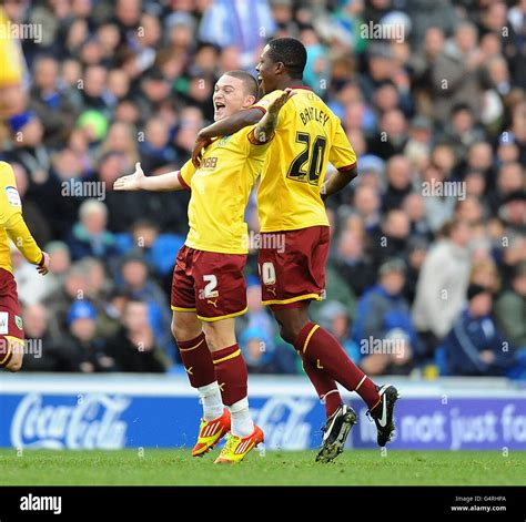 Burnleys Kieran Trippier Left Celebrates Scoring Their First Goal Hi