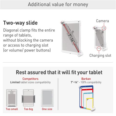 Barkan Anti Theft Tablet Desk Stand Rotation Swivel