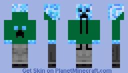 COOL CREEPER IN GREEN HOODIE Minecraft Skin