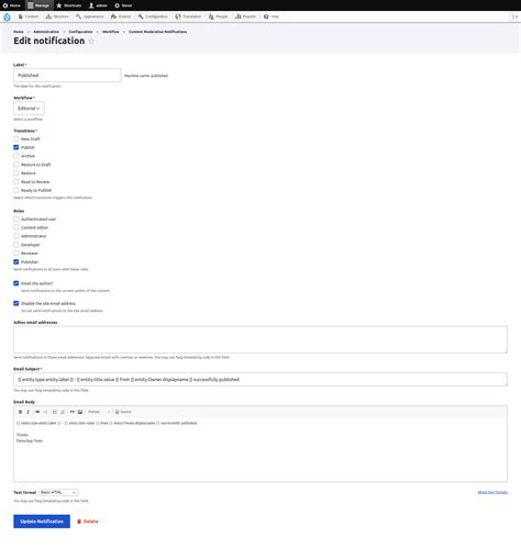 Content Moderation And Workflow With Email Notification In Drupal 9