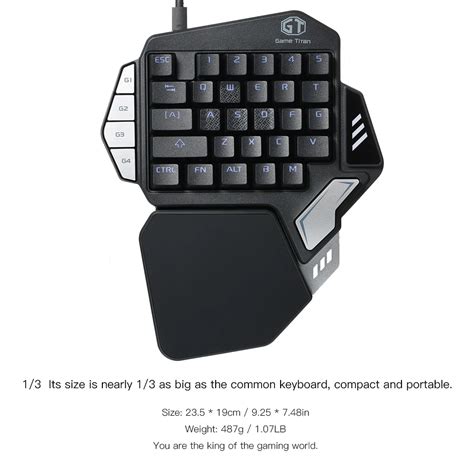 Delux T X Mechanical Wired Gaming Keyboard One Single Hand Game