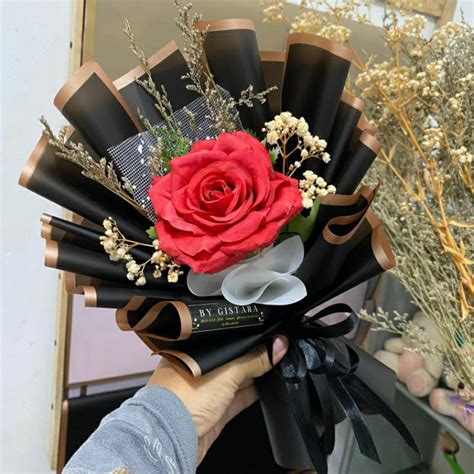 Jual Single Rose Bouquet Premium Buket Bunga Mawar Jumbo Premium