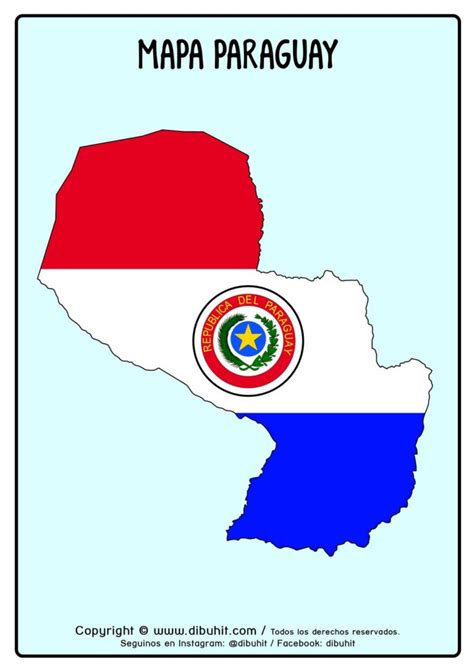 Mapa Paraguay Con Bandera Dibuhit