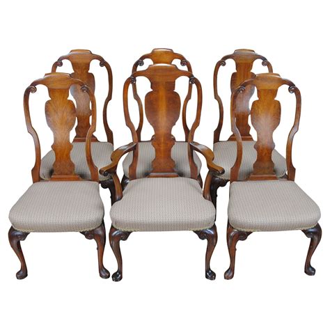 Antique Berkey And Gay William And Mary Walnut Dining Room Chairs Jacobean Gothic At StDibs
