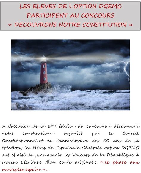 Concours Découvrons Notre Constitution Avec Loption Dgemc Lycée Europe Robert Schuman