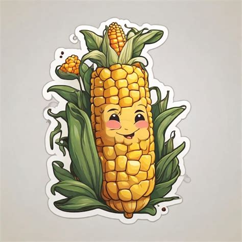 Corn Cartoon Vector Background Premium AI Generated Image