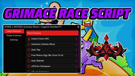 [free Limited] Grimace Race Script Gui Hack Instant Ugc Inf Wins And More Pastebin Youtube