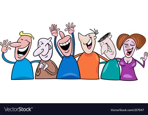 Cartoon laughing people Royalty Free Vector Image