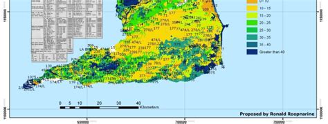 Soil Map Of Trinidad Showing Spatial Distribution Of Peak Friction