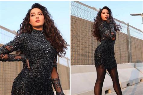 Nora Fatehi Flaunts Her Curves In Black Sequined Bodycon Dress From The