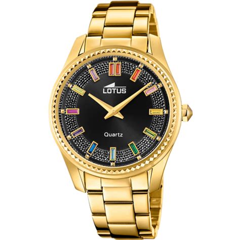 Reloj De Mujer Lotus Bliss Con Esfera Negra