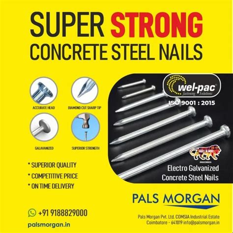 Concrete Nail Galvanized Concrete Steel Nails Exporter From Coimbatore