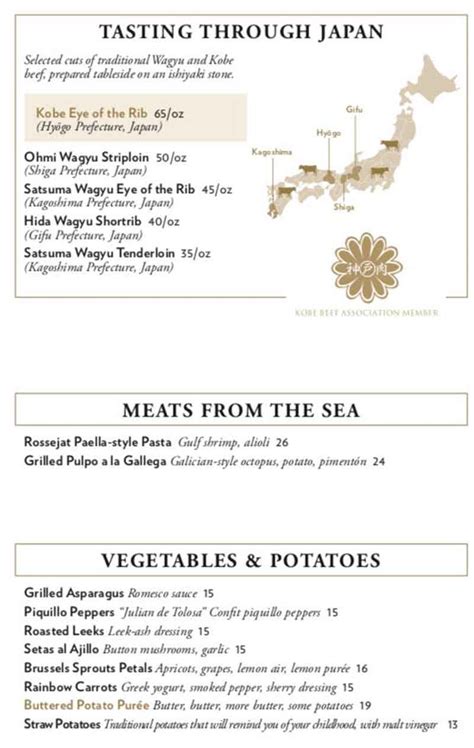 Menu for Bazaar Meat by Jose Andres (2535 Las Vegas Blvd South Las ...