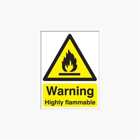 Warning Highly Flammable Self Adhesive Plastic 400x300mm Signs Safety