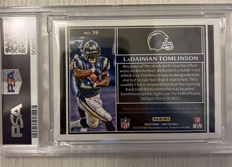 2020 Panini One Ladainian Tomlinson Patch Auto 25 PSA 8 EBay