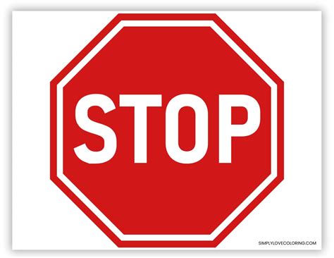 Printable Stop Sign (Free PDF Download) - Simply Love Coloring