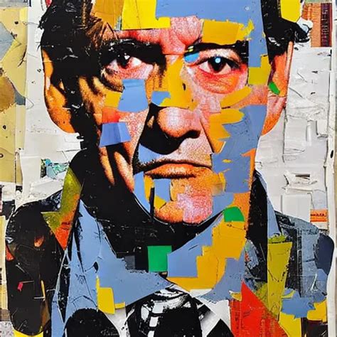 A Portrait A Very Ordinary Person By Mimmo Rotella Stable Diffusion