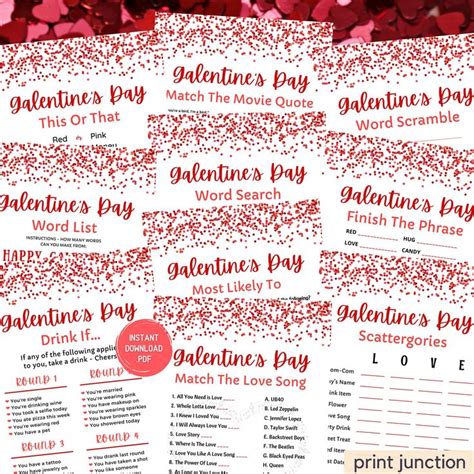 Galentine S Day Games Valentine Party Printables Bundle Galentine Party