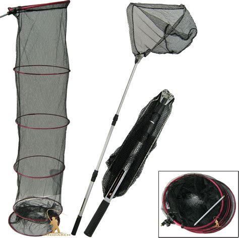 Fishing Landing Net Keep Net Set With Bank Stick For Match Carp