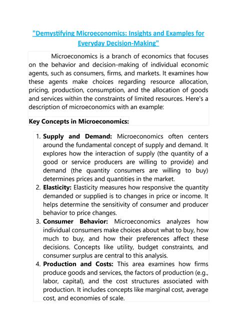 Solution Demystifying Microeconomics Studypool