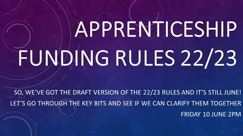 Apprenticeship Funding Rules 22 23 YouTube