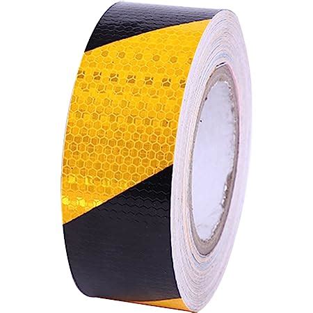 Ksvaye 25m X 5cm Reflektierendes Klebeband Schwarz Gelb Warnband