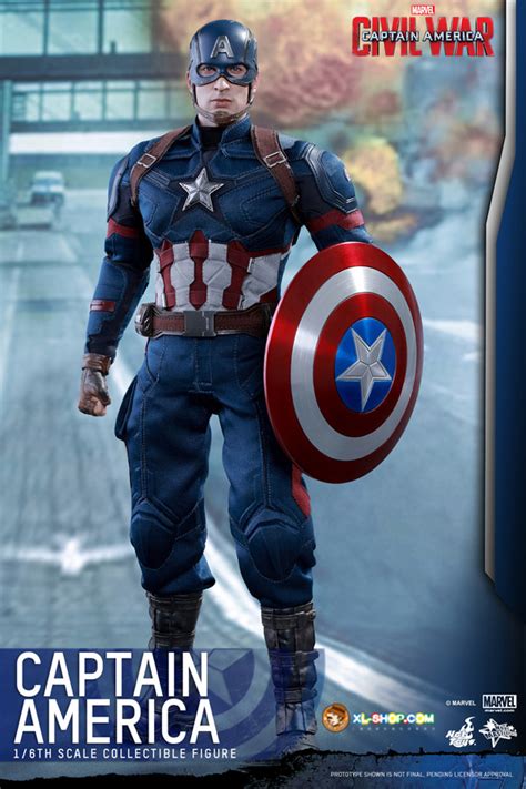 Hot Toys MMS350 Captain America Civil War 1 6th Scale Captain America Collectible Figure