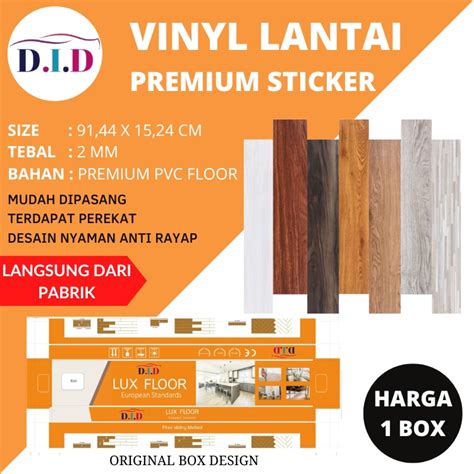 Jual DID 1 Dus Lantai Vinyl Stiker Vinil Lantai Motif Kayu Vynil