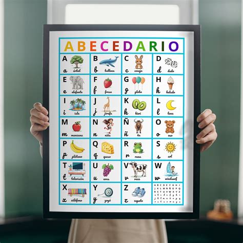 Spanish Alphabet Poster PRINTABLE Spanish Class Alphabet Flashcards ...