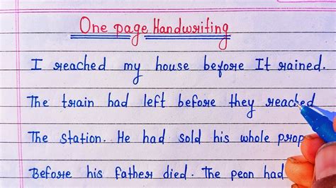 English Writing Kaise Sudhare One Page Practice Cursive Hand Writing