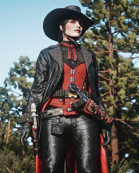 Pin By Echo Koriran On Character Art Red And Black Outfits Wild West