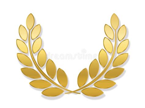 Golden Laurel Wreath Greek Roman Force Symbol Stock Vector