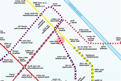 Ashok Vihar station map - Delhi Metro