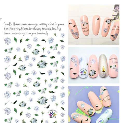 1 Sheet Water Transfer Nails Art Sticker Summer Rose Flower Harajuku