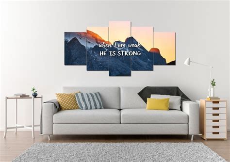 When I am weak he is strong Wall Art Canvas Print – Christian Walls